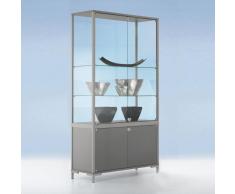 LINK Standvitrine mit Flügeltür und Unterschrank b80-100xt40xh186cm