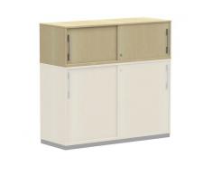 WORK 1-OH Aufsatz-Schiebetürenschrank, Aktenschrank, 100cm breit