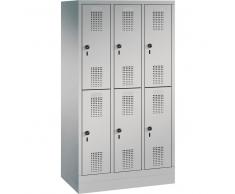 C+P Garderobenschrank mit Sockel für Grundschulen, 6 Fächern, b90xt30xh165cm