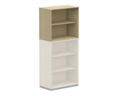WORK 2-OH Aufsatz-Regalschrank, Aktenregal, 80cm breit