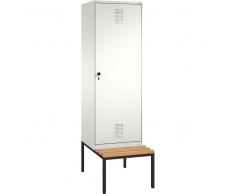 C+P Garderobenschrank mit untergebauter Sitzbank, 2 Abteile, b60xt50xh209cm