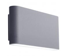 85405 LED-Aussenleuchte, grau, abgerundete Ecken, Aluguss