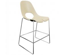 TAUKO Hocker mit Kufengestell und Holz-Sitzschale