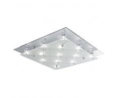 85431 LED-Deckenleuchte, chrom, mattes Glas, Quadratform