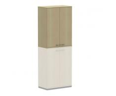 WORK 3-OH Aufsatz-Flügeltürenschrank, Aktenschrank, 80cm breit