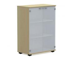 WORK 3-OH Glasflügeltürenschrank, Aktenschrank, 80cm breit