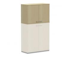 WORK 2-OH Aufsatz-Flügeltürenschrank, Aktenschrank, 100cm breit