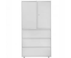 BISLEY LATERAL FILE Hängeregisterschrank mit Flügeltüren und 3 HR-Schubladen, 100cm breit, 194cm hoch