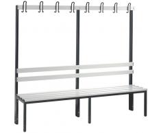 C+P Einseitige Garderobenbank mit 6 Füßen, b196xt40xh165cm