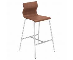 EVORA Hocker mit Stahlgestell und Holz-Sitzschale