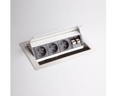 EXPRESS VELDATA1 Steckdosenleiste mit Einbau, 3 Steckdosen & RJ45-Buchse