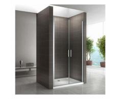 Duschtür 68-140 cm, Duschabtrennung aus 6 mm durchsichtigem ESG Sicherheitsglas mit