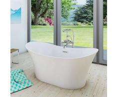 AcquaVapore freistehende Badewanne Wanne Acryl FSW04 170x80cm Armatur wählbar -15893- mit Armatur