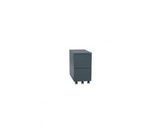 Rollcontainer, Stahl - 2 Hängeregistraturen - Tiefe 790 mm, basaltgrau - Quipo