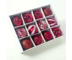 12 Stück Weihnachtskugeln Ornamente Christbaumschmuck Rot