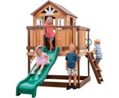 Backyard Discovery - Backyard Discover Spielhaus Echo Heights mit grüner Rutsche, Sandkasten &