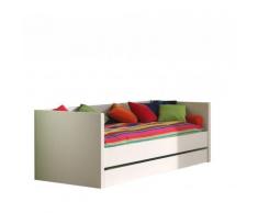 Einzelbett Mina 90*200 cm weiß inkl. Lattenrahmen & Bettkasten-"5547"