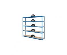 Certeo - Stabiles Kellerregal | HxBxT 178 x 180 x 45 cm | Tragkraft bis zu 200 kg pro - Blau