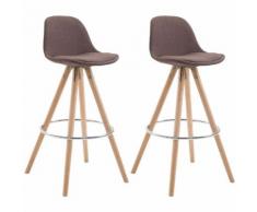 2er Set Barhocker Franklin Stoff rund-braun-Natura
