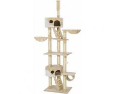 Kratzbaum Hansi 260cm - Katzenbaum, Katzenkratzbaum, Katzenhaus - beige/weiß