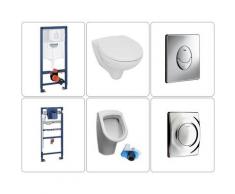 Bäder Boutique - Wand WC mit SoftClose TakeOff WC-Sitz und Urinal mit Zulauf von hinten & Grohe