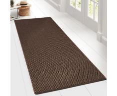 Floordirekt - Teppich-Läufer auf Maß Sisal Tiger-Eye-Struktur Gekettelt Braun 80x250 cm - Braun