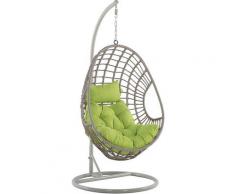 Beliani - Hängesessel Taupe Polyrattan mit Gestell inkl. Kissen modern Terrasse Balkon Kinderzimmer