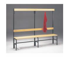 Certeo - Sypro Garderobenbank mit Hakenleisten - einseitig, 6 Haken, 2000 mm - ohne