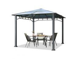 Gartenpavillon ca. 3x3 m Aluminium Gestänge Polycarbonat Dach ca. 8mm Pavillon Gartenzelt ohne
