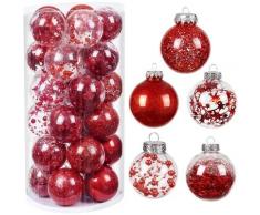 30pcs Christbaumkugeln, 5 Stile Gold Weihnachtsbaumkugeln, bruchsichere Ornamente für Urlaub,