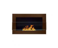 Selsey - astralis - Wandkamin / Bioethanol-Kamin mit Sicherheitsglas, rechteckig, 65 x 40 cm (Braun