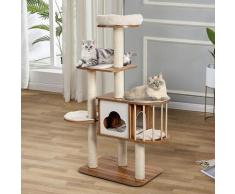 Costway - kratzbaeume für katzen Katzenbaum Kratzbaum,Katzen Spielhaus Holz,mit Hoehle