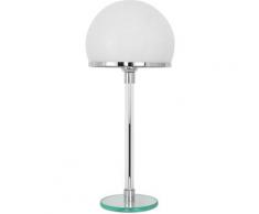 Nauhas Schreibtischlampe - Chrom-Kupfer / Opalglas Weiß - Glas, Metall, Metall - Weiß