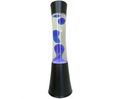 Licht-erlebnisse - Lavalampe ringo Schwarz Wachs Blau - Blau, Klar, Schwarz matt