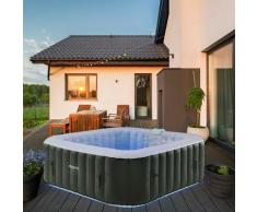 Arebos - In-Outdoor Whirlpool Spa Pool Wellness Massage aufblasbar mit LED - Schwarz
