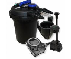 Druckfilter Set 6000l 11W UVC Teichklärer 70W Teichpumpe Springbrunnenpumpe Skimmer 40