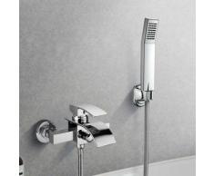 Elegant Zeitgenössische Chrom Armatur Wasserfall Badewanne Wasserhahn inkl. Wandhalterung mit