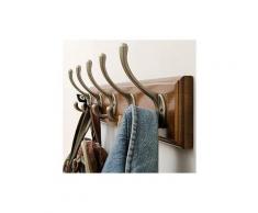 Briday - Bambus Wandgarderobe Wandgarderobe mit 5 Chromhaken Wandgarderobe Vintage Garderobe