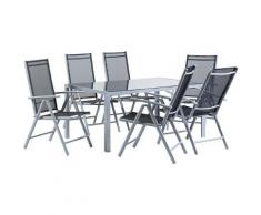 Gartenmöbel Set Aluminium schwarz 6-Sitzer CATANIA