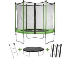 Trampolin Yoopi - Ø 2,44 m - mit Netz + Leiter + Abdeckung + Verankerungskit