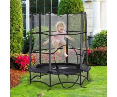 ® Trampolin Kinder Gartentrampolin mit Sicherheitsnetz Randabdeckung gepolstert Stahl Schwarz