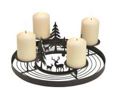 Adventskranz Winterwald Dekor aus Metall Schwarz 10025749
