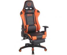 CLP - Bürostuhl Turbo XL mit Fußablage-schwarz/orange-Kunstleder