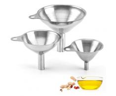 Edelstahl Trichter, 3-teiliges Edelstahl-Trichtersiebfilter Set mit Griff für die Übertragung von