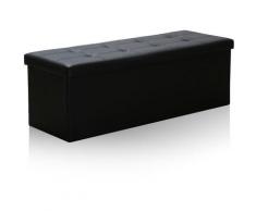 Sitzbank mit Stauraum, Sitzhocker, Kunstleder Abnehmbar Fußauflage, 120 L, belastbar bis 300 kg,