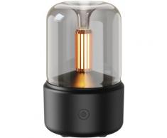 Aroma-Diffusor im Kerzenlicht-Stil, 120 ml, Nebel-Luftbefeuchter, warmweißes Nachtlicht, leiser