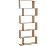 Homcom - Bücherregal Wandregal Raumteiler Eckregal Standregal Aktenregal 6 Fächer Eiche L80 x B23 x