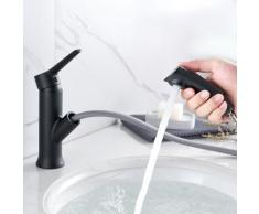 2ST Auralum Wasserhahn mit Brause ausziehbar Bad armatur Waschbecken Mischbatterie Waschtischarmat