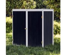 Gartenschrank Holz Anthrazit Weiß 2 Türen 136x58x127cm Werkzeugschrank Garten