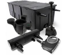 Set: Teichfilter 90000l SuperEco 80W Pumpe 18W UVC Teichklärer Springbrunnenpumpe-Skimmer
